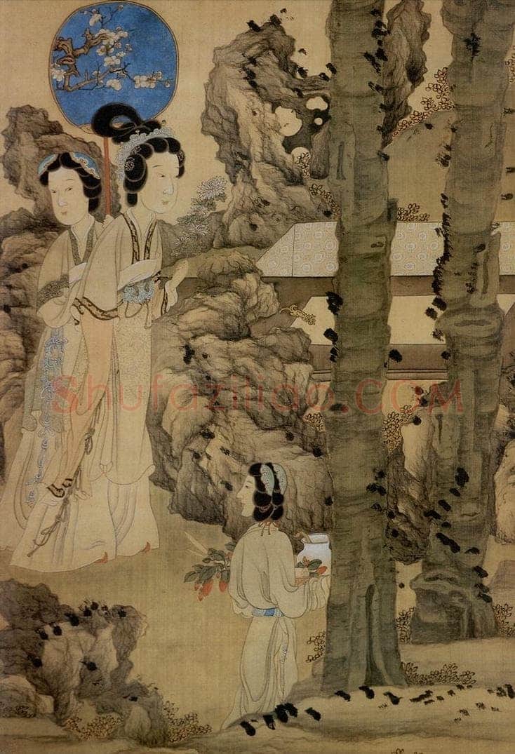 1649 陈洪绶 《眷秋图轴》 书画作品