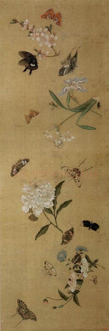 1649 陈洪绶 《百蝶图卷》 书画作品