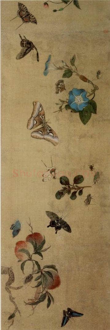 1649 陈洪绶 《百蝶图卷》 书画作品