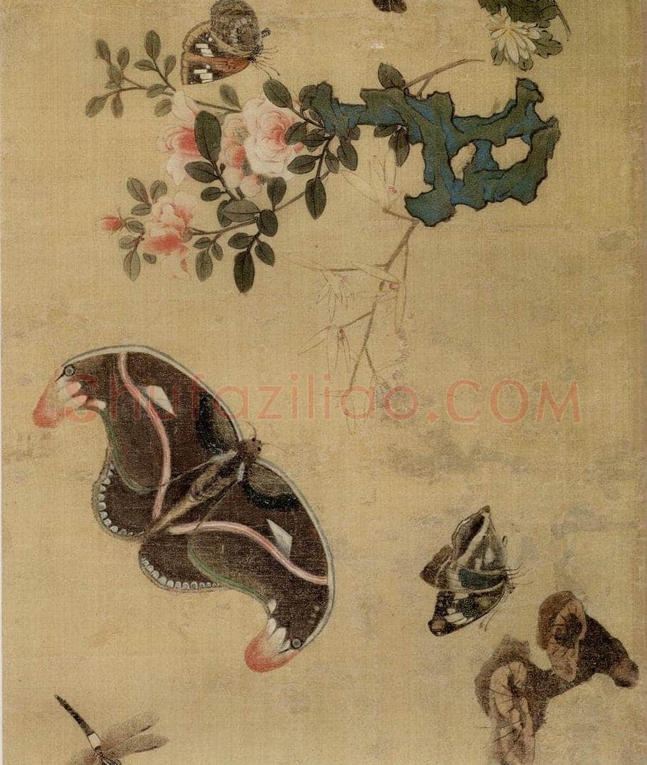 1649 陈洪绶 《百蝶图卷》 书画作品