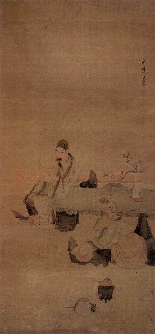 1651 陈洪绶 《参禅图轴》 书画作品