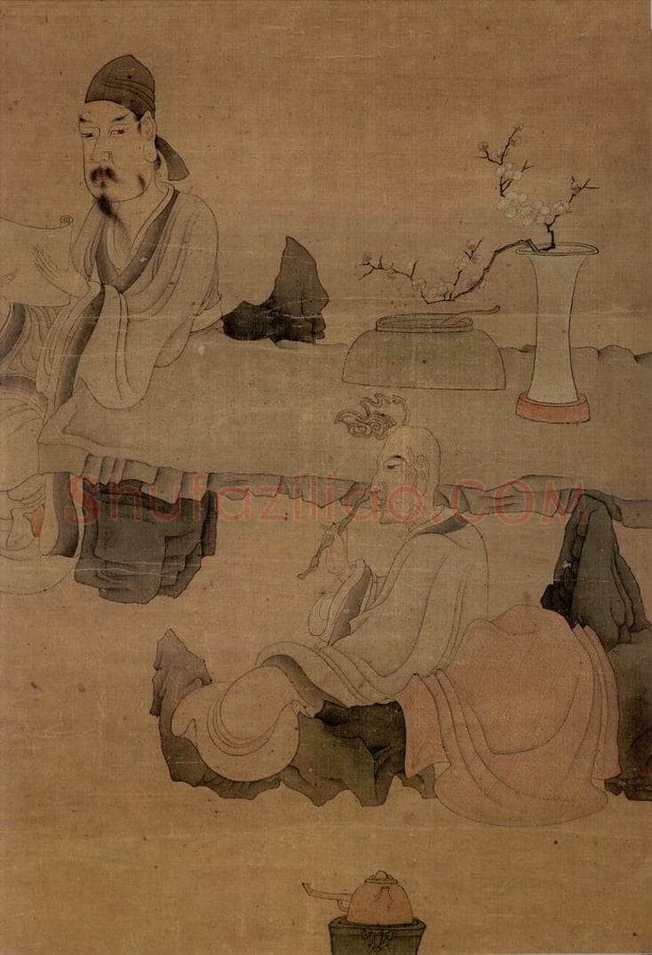 1651 陈洪绶 《参禅图轴》 书画作品