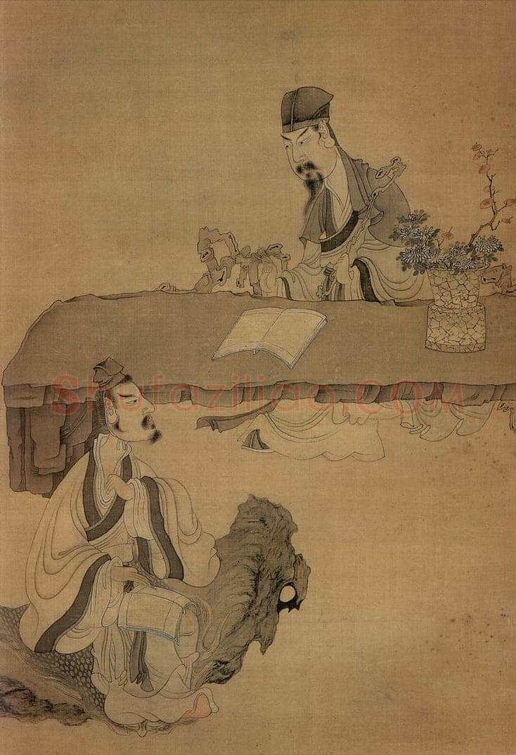1651 陈洪绶 《索句图轴》 书画作品