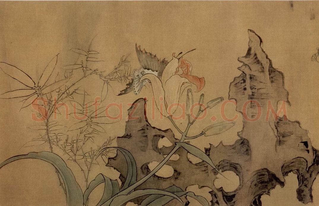 1651 陈洪绶 《花鸟草虫图卷》 书画作品