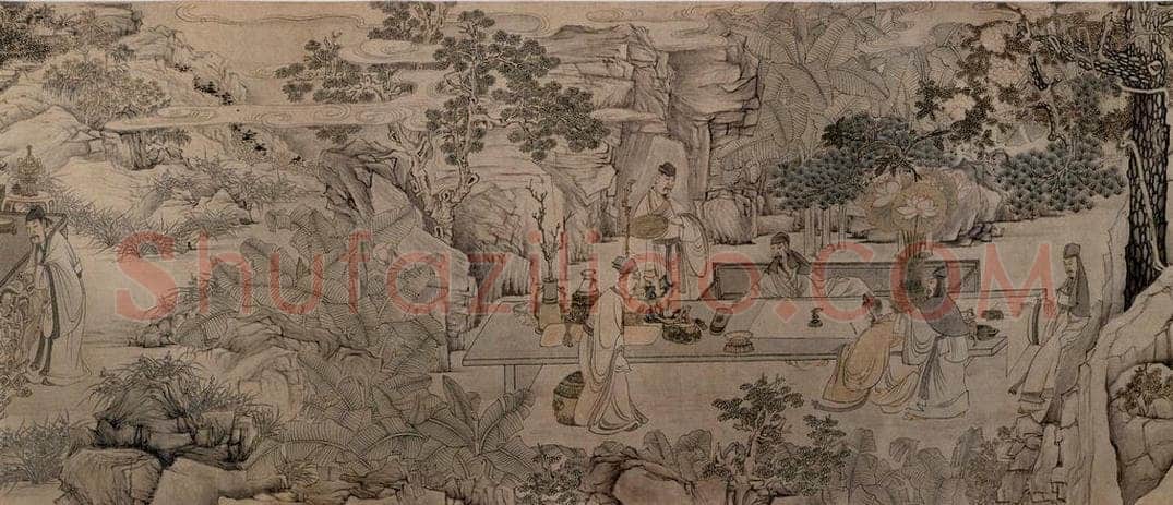 1725 陈洪绶 《西园雅集图卷》 书画作品