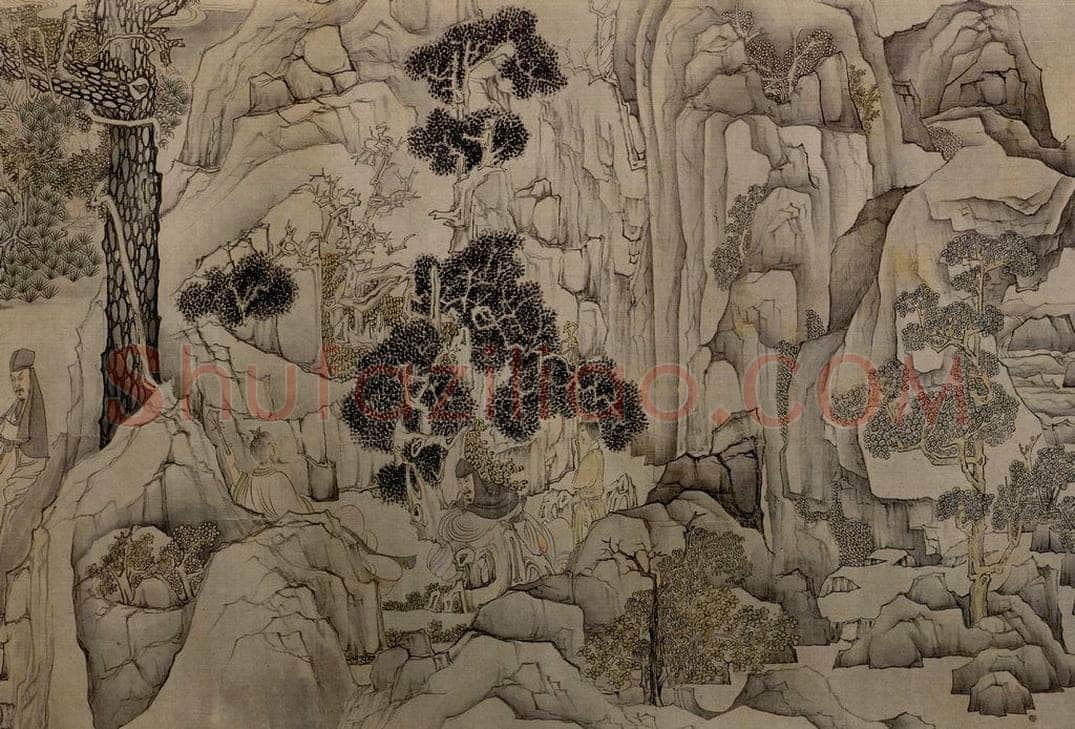 1652 陈洪绶 《西园雅集图卷》 书画作品