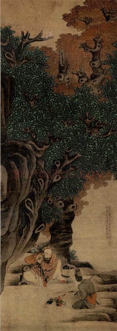 1622 陈洪绶 《铸剑图轴》 书画作品