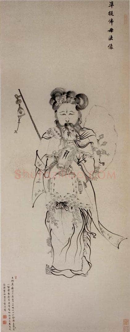 1620年 陈洪绶 《凖提佛母法像轴》 书画作品
