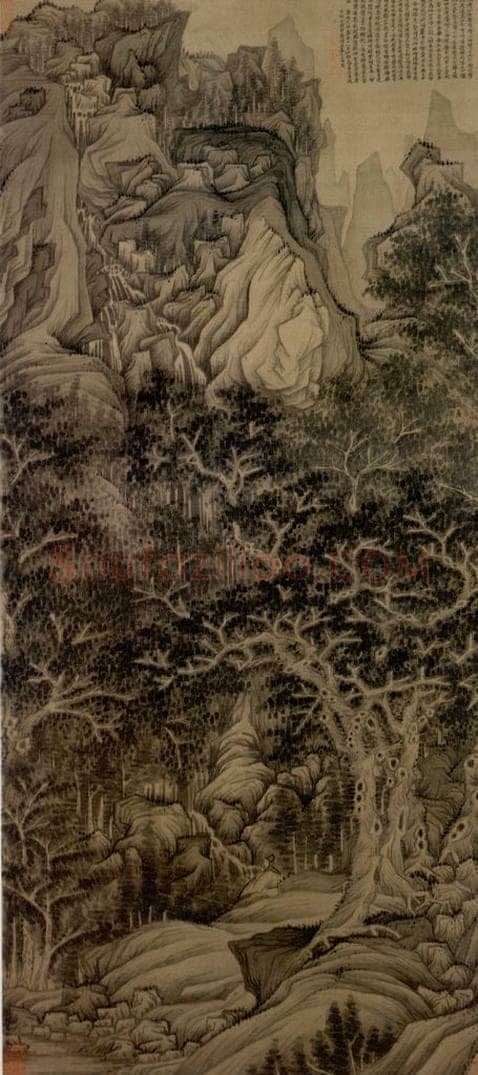 1624年 陈洪绶 《五洩山图轴》 书画作品