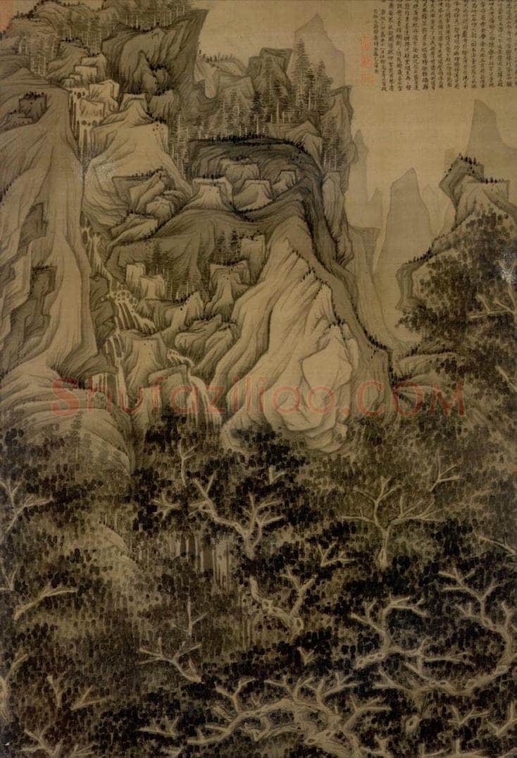 1624年 陈洪绶 《五洩山图轴》 书画作品