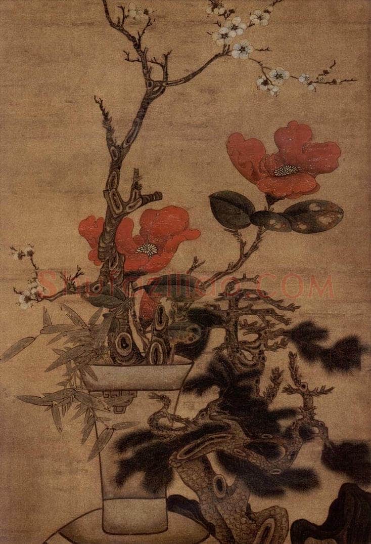 1631年 陈洪绶 《岁朝清供图轴》 书画作品