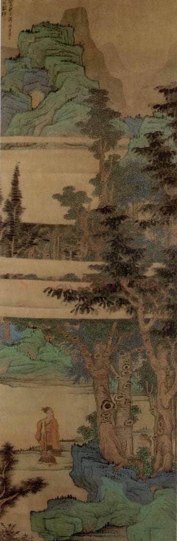 1633年 陈洪绶 《山水人物图轴》 书画作品