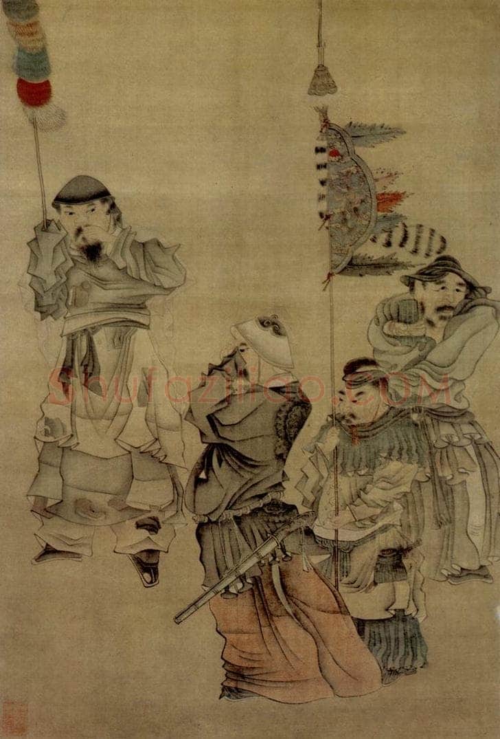 1635年 陈洪绶 《苏李泣别图轴》 书画作品