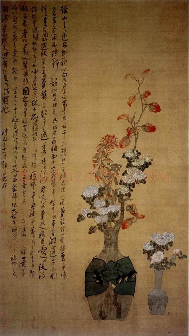 1635年 陈洪绶 《冰壶秋色图轴》 书画作品