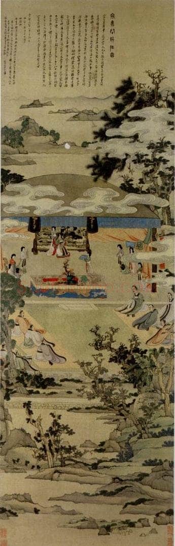 1638年 陈洪绶 《宣文君授经图轴》 书画作品