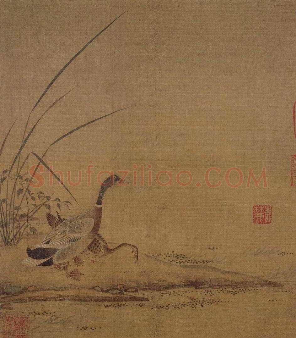 南宋 无款 《双凫图页》 书画作品