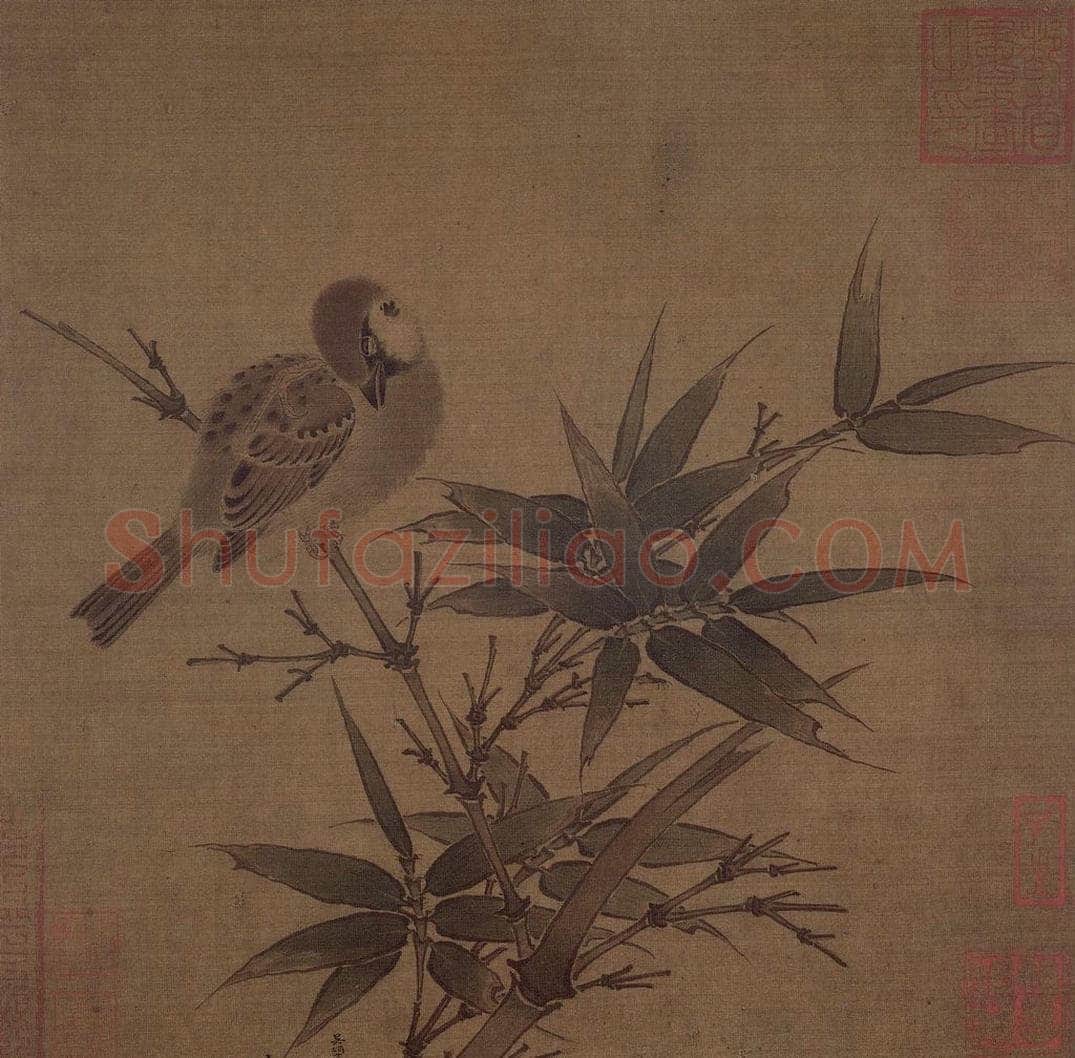 南宋 吴炳 《竹雀图页》 书画作品
