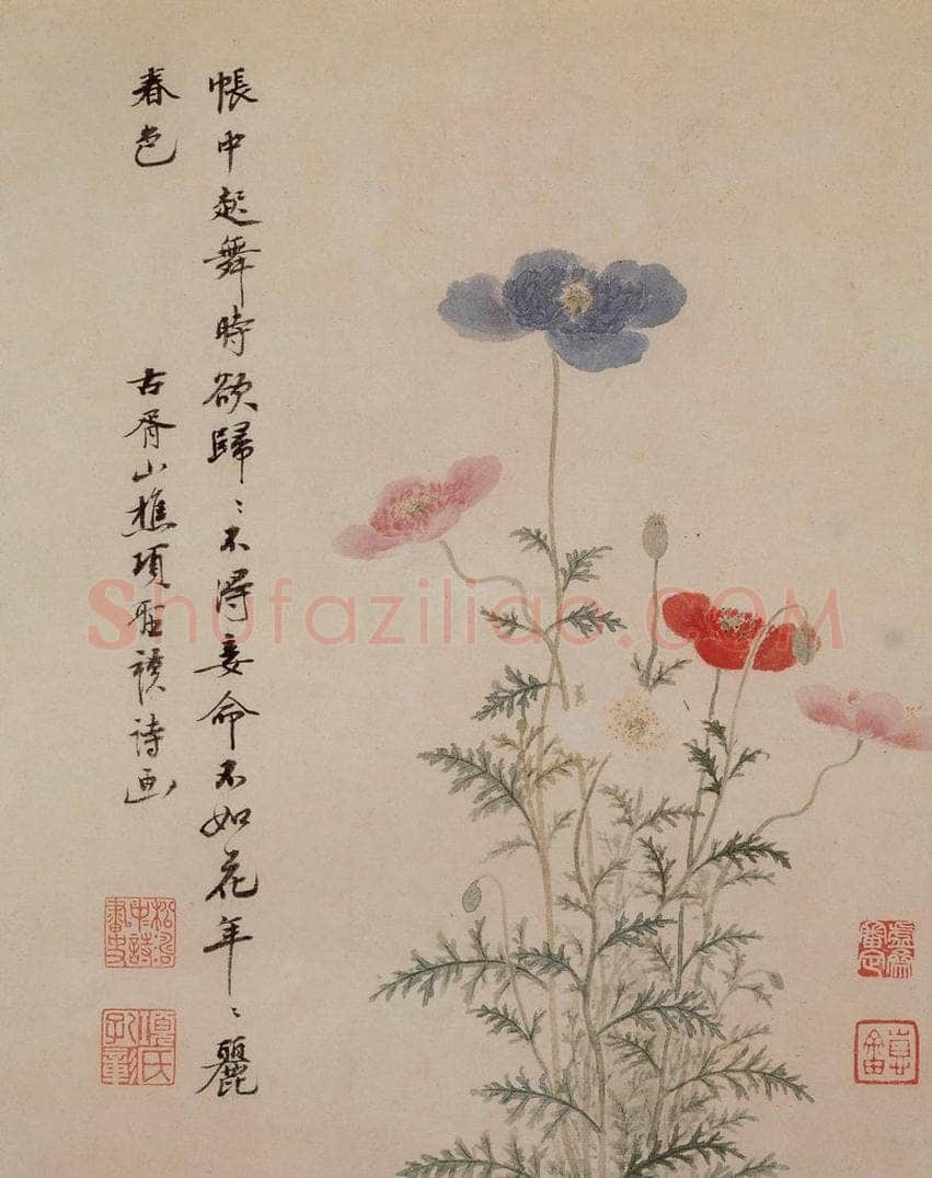 明 项圣谟 《花卉册》 书画作品