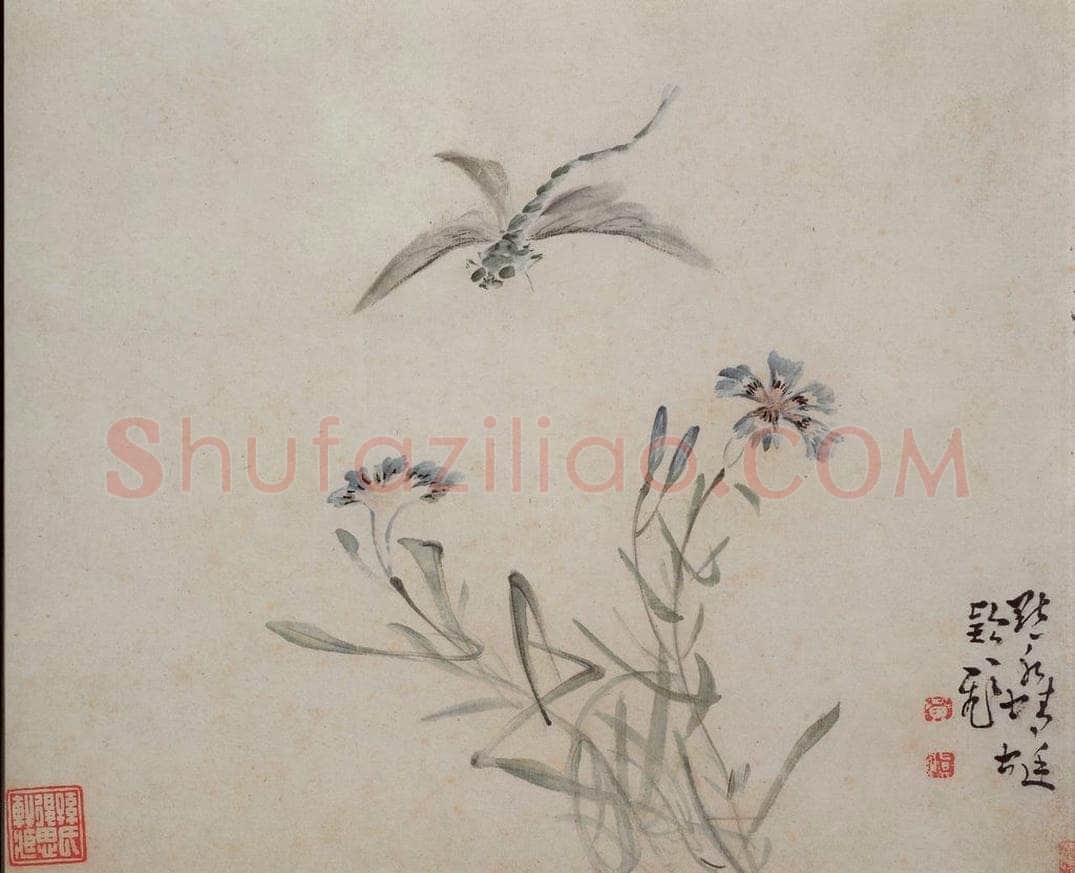 清 黄慎 《花鸟草虫册》 书画作品