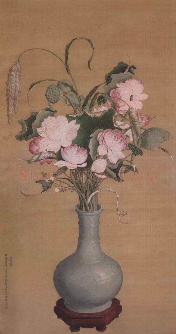 清 郎世宁 《聚瑞图轴》 书画作品