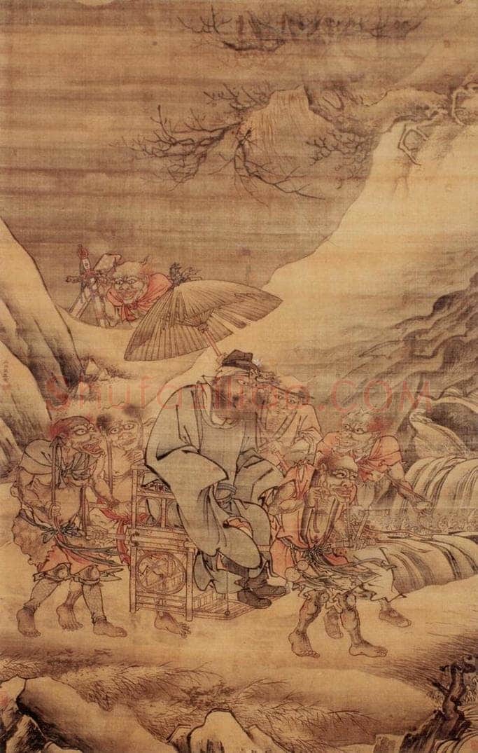 明 戴进 钟馗夜游图 书画作品