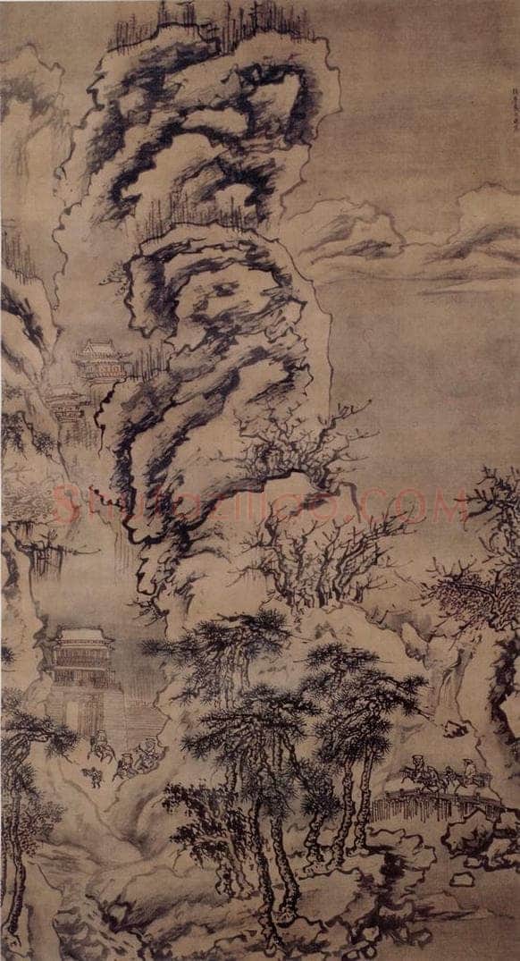 明 戴进 雪景山水图 书画作品