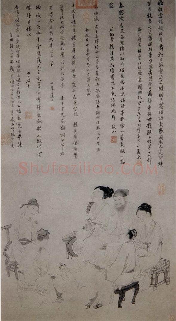 明 吴伟 歌舞图 书画作品