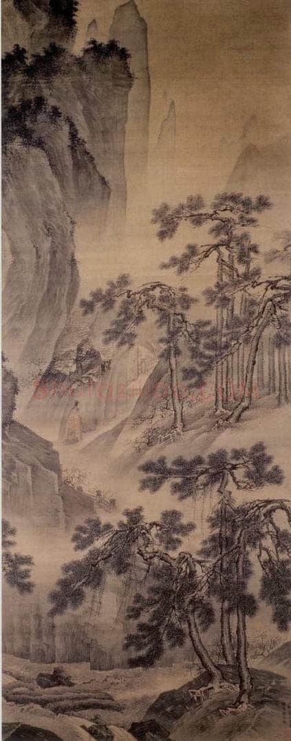 明 吴伟 灞桥风雪图 书画作品