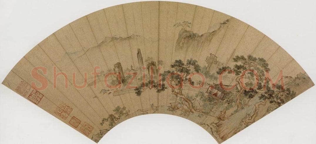 仇英 《松阁远眺图》 书画作品