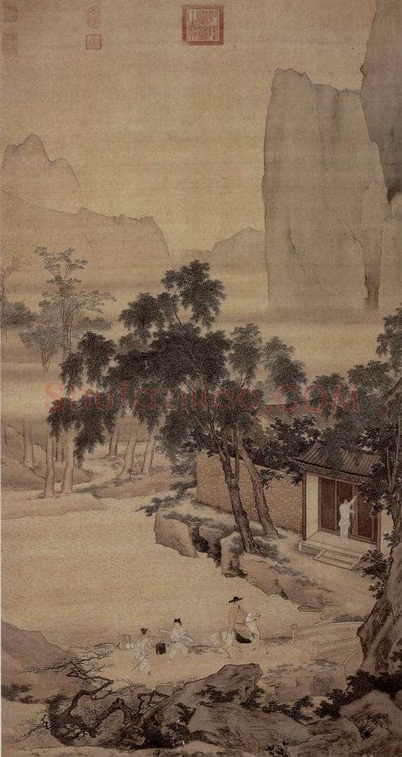  仇英 《春游晚归图》 书画作品