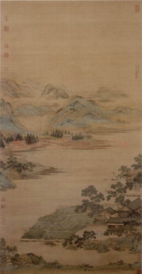 仇英 《莲溪渔隐图》 书画作品