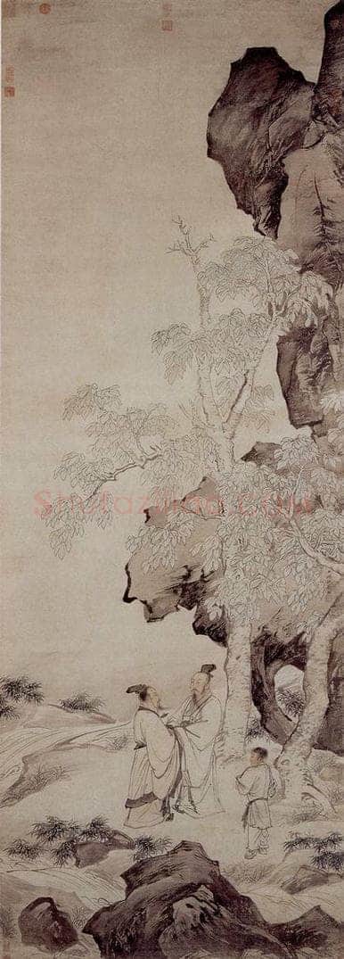 仇英 《桐阴清话图》 书画作品