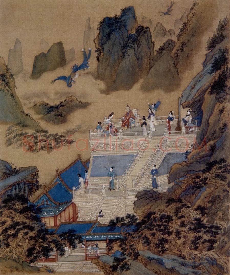 仇英 《吹箫引凤图》 书画作品
