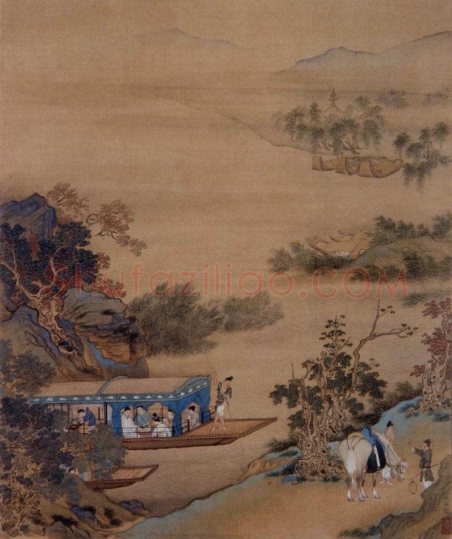  仇英 《浔阳琵琶图》 书画作品