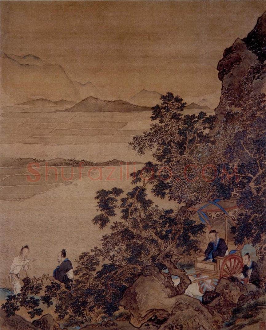 仇英 《子路问津图》 书画作品