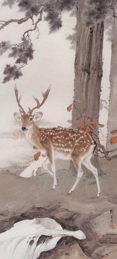  刘奎龄 《动物四条屏》 书画作品