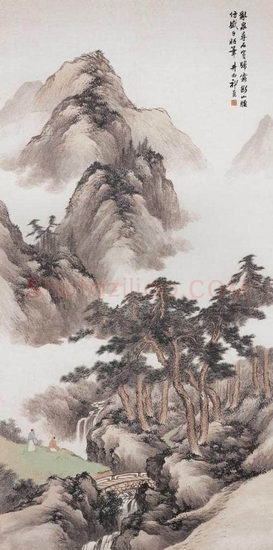  祁崑 《归雾断山腰》 书画作品