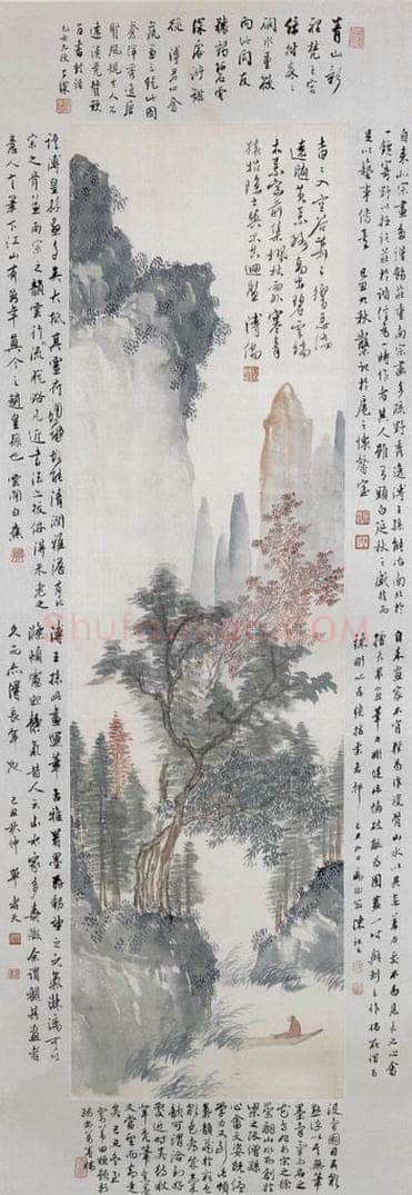 1949年 溥心畲 《枫林空谷》 书画作品