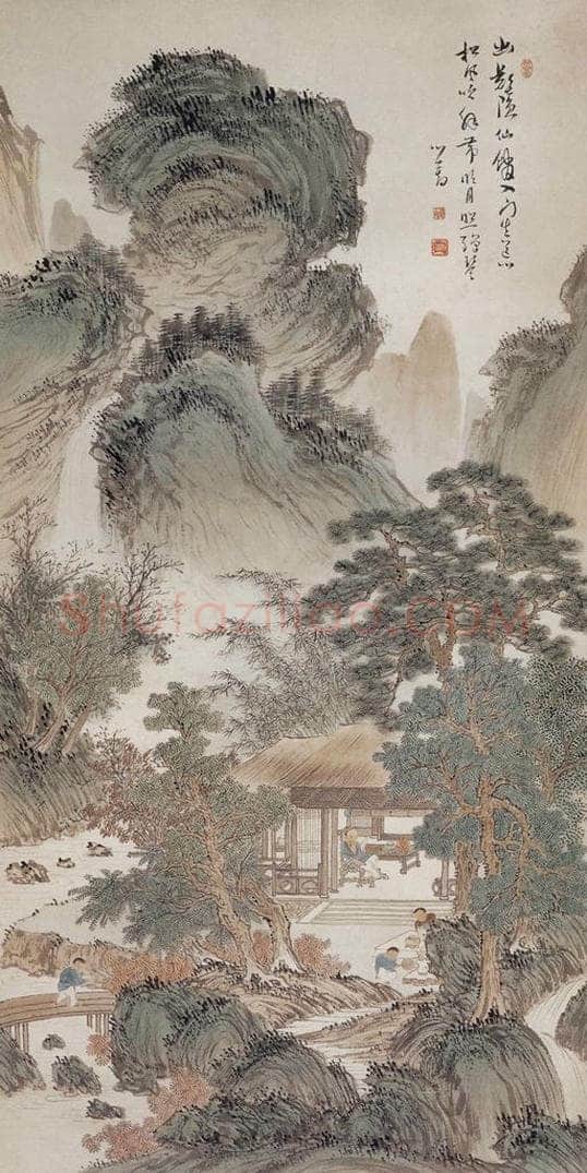  溥心畲 《松峦高逸》 书画作品