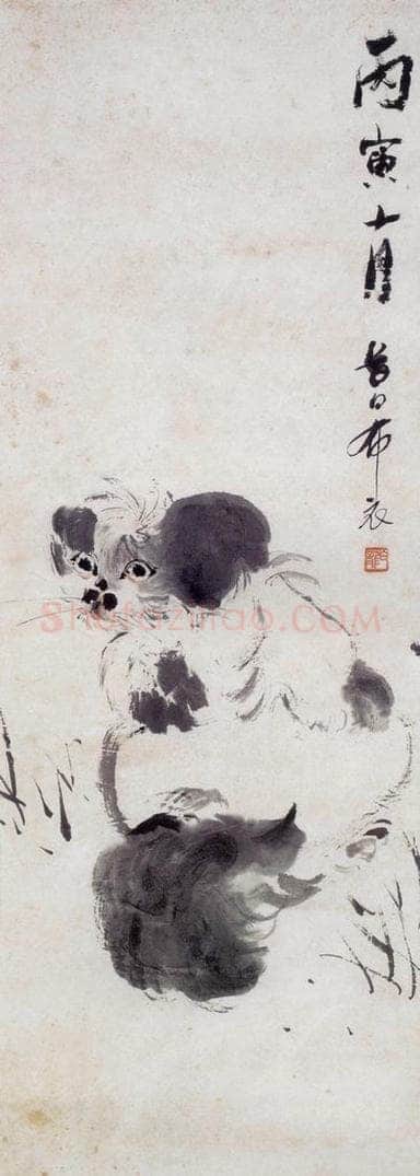 1926年 颜伯龙 《叭狗》 书画作品