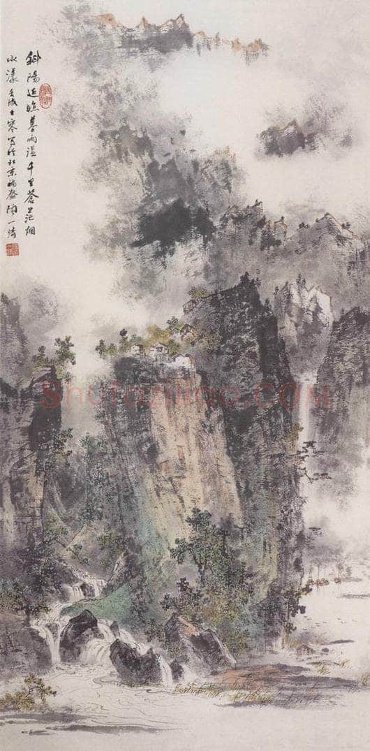 1982年 陶一清 《斜阳返照》 书画作品