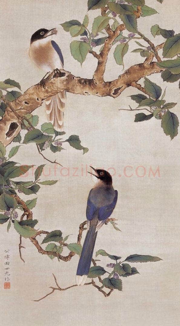 田世光 《双膝图》 书画作品