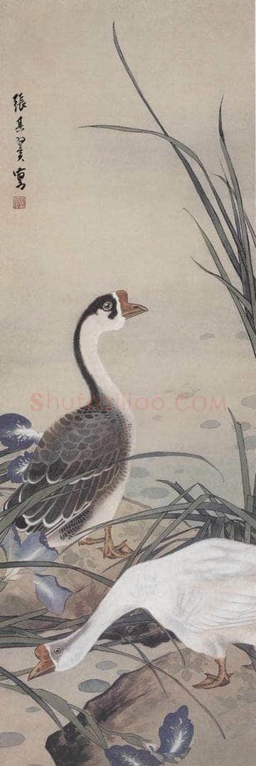  张其翼 《双鹅图》 书画作品