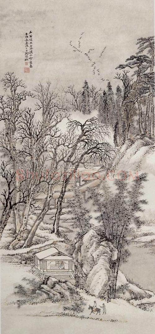 1922年 陶瑢 《溪山雪意图》 书画作品