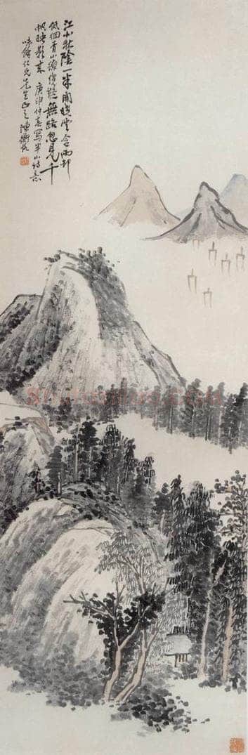 1920年 陈师曾 《千帆映影》 书画作品