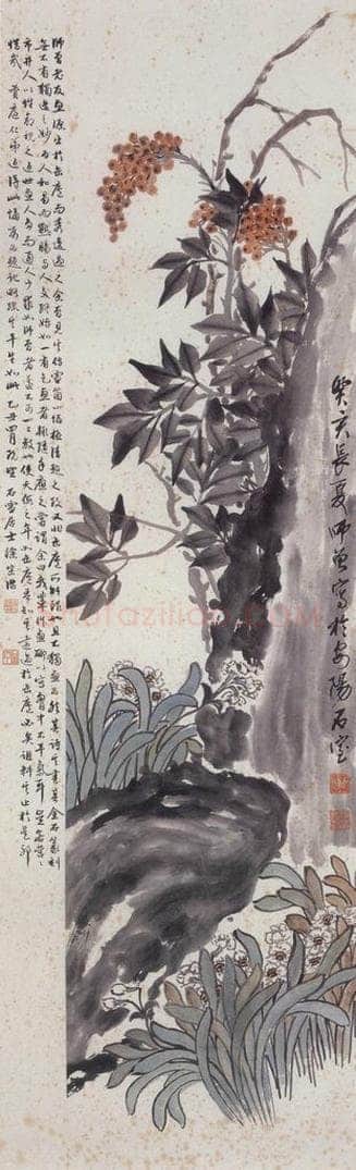 1923年 陈师曾 《群仙祝寿》 书画作品