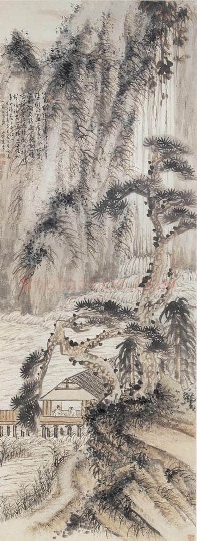 1938年 陈半丁 《松声泉韵图》 书画作品