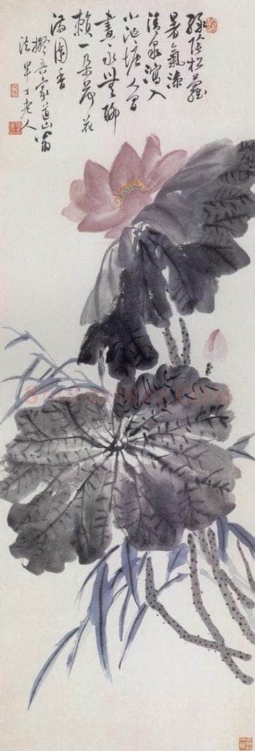  陈半丁 《花卉条屏》 书画作品