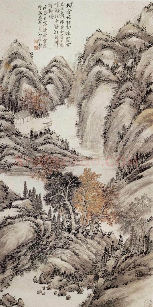 1928年 姚华 《枫叶秋红》 书画作品