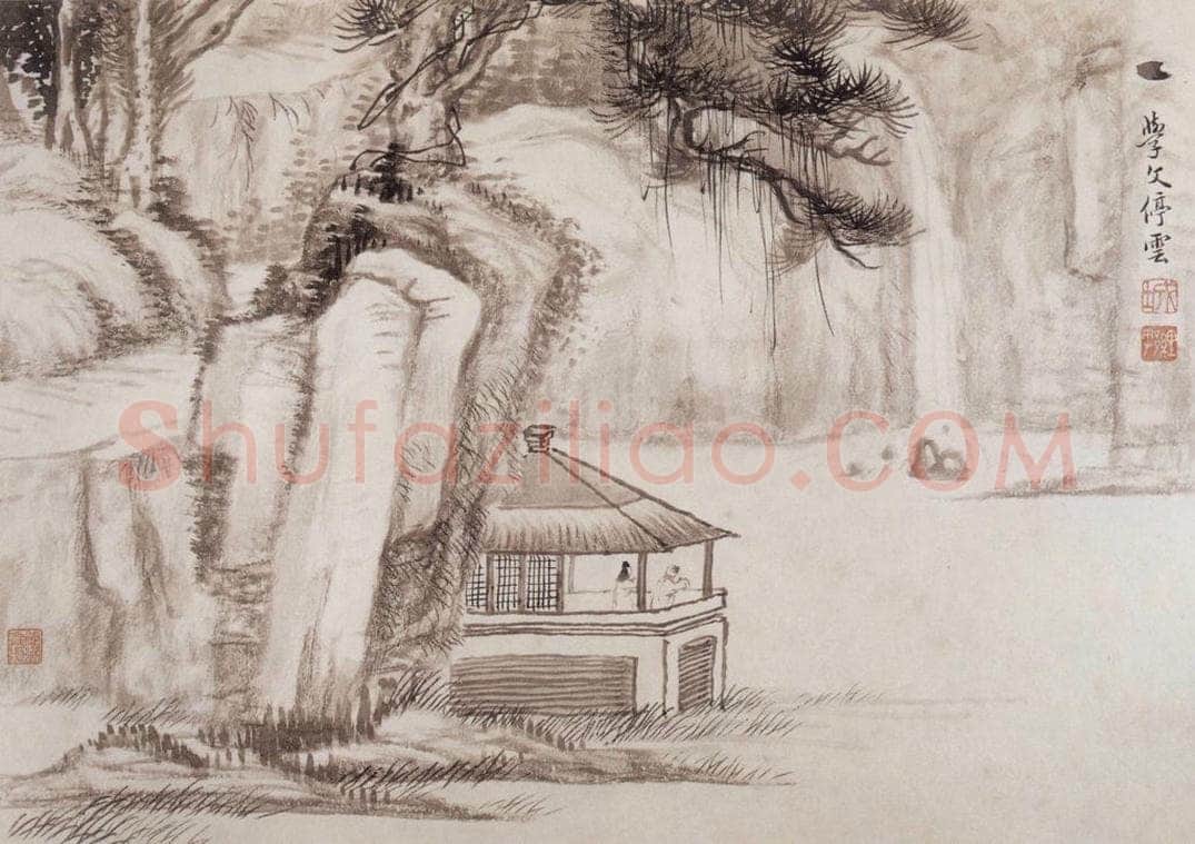 1908年 金城 《仿古山水册》 书画作品